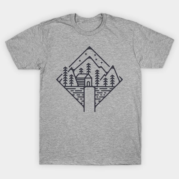 Cabin T-Shirt by mikehilldesign